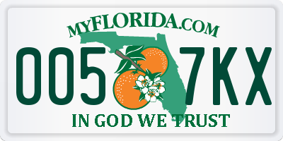 FL license plate 0057KX