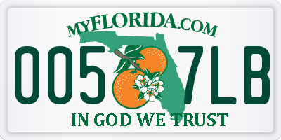 FL license plate 0057LB