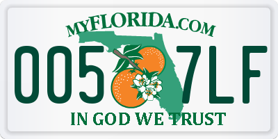 FL license plate 0057LF