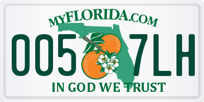 FL license plate 0057LH