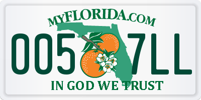 FL license plate 0057LL