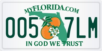 FL license plate 0057LM