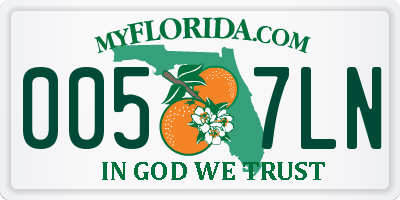 FL license plate 0057LN