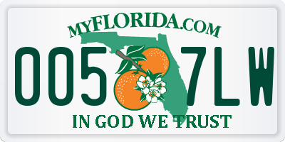 FL license plate 0057LW