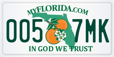 FL license plate 0057MK