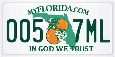FL license plate 0057ML