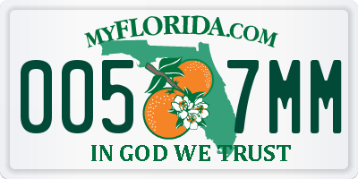 FL license plate 0057MM