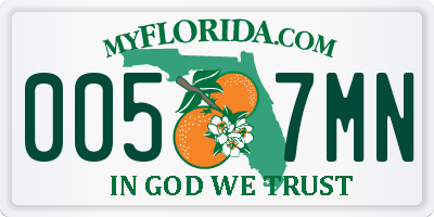 FL license plate 0057MN