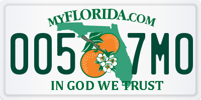 FL license plate 0057MO