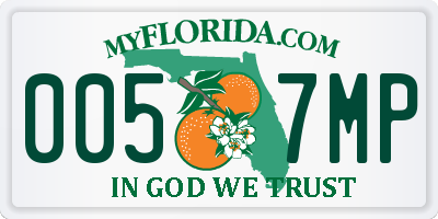 FL license plate 0057MP