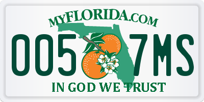 FL license plate 0057MS
