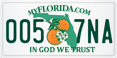 FL license plate 0057NA