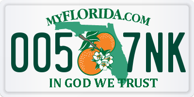 FL license plate 0057NK