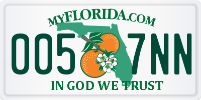 FL license plate 0057NN