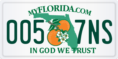 FL license plate 0057NS