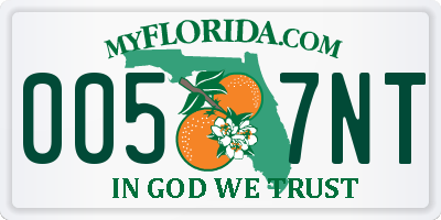FL license plate 0057NT