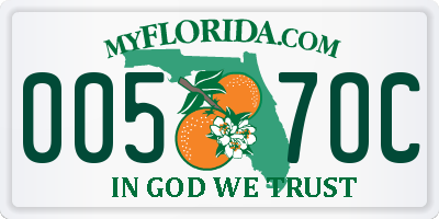FL license plate 0057OC