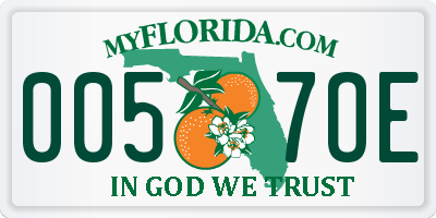 FL license plate 0057OE