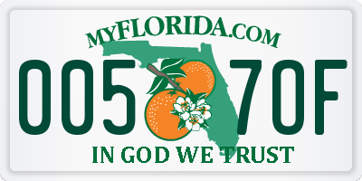 FL license plate 0057OF