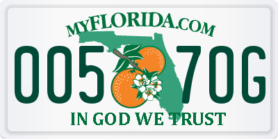 FL license plate 0057OG