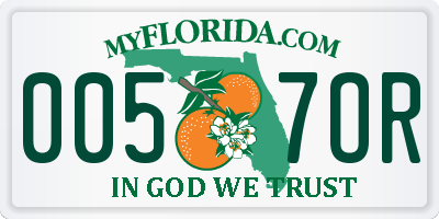 FL license plate 0057OR