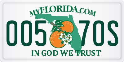 FL license plate 0057OS