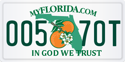 FL license plate 0057OT
