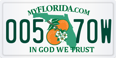 FL license plate 0057OW