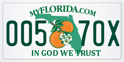 FL license plate 0057OX