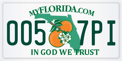 FL license plate 0057PI