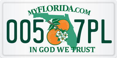 FL license plate 0057PL