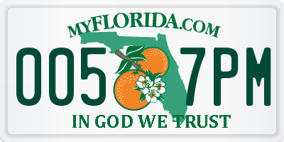 FL license plate 0057PM