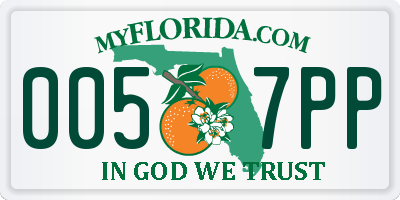 FL license plate 0057PP