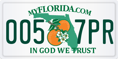 FL license plate 0057PR