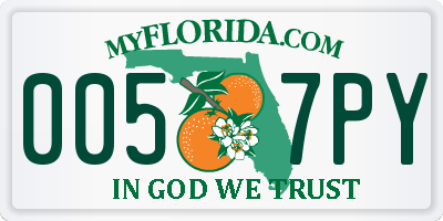FL license plate 0057PY