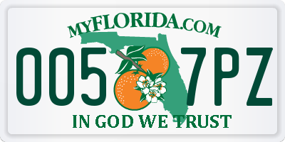 FL license plate 0057PZ