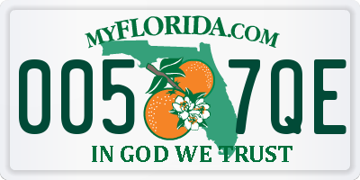 FL license plate 0057QE