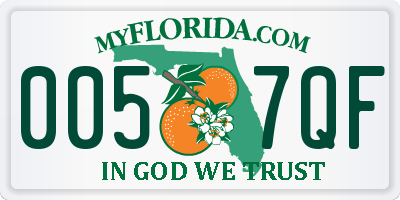FL license plate 0057QF