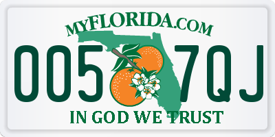 FL license plate 0057QJ