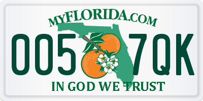 FL license plate 0057QK