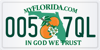 FL license plate 0057QL