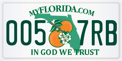 FL license plate 0057RB