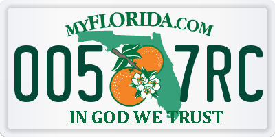 FL license plate 0057RC