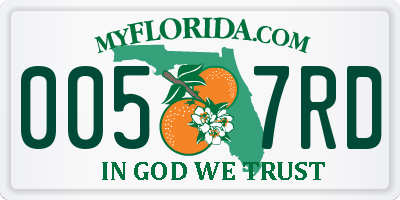 FL license plate 0057RD