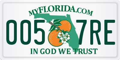 FL license plate 0057RE