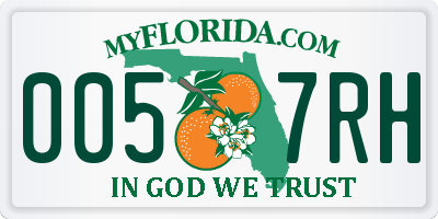 FL license plate 0057RH