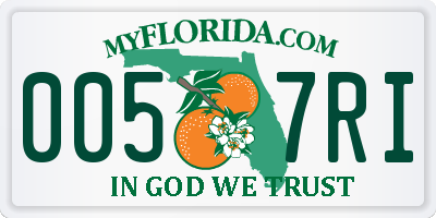 FL license plate 0057RI