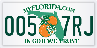 FL license plate 0057RJ