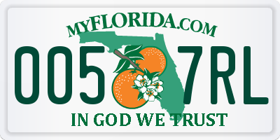 FL license plate 0057RL
