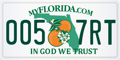 FL license plate 0057RT